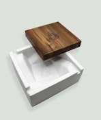 BRNT Briq - Concrete Ashtray w/ Walnut Lid - White