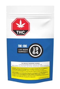 1964 - CBG:THC Blue Raspberry Gummies - THC:CBG 5mg:5mg