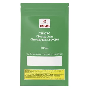 Naturally Nutra - Naturally Calm CBD:CBG Lemon Balm and Mint Chewing Gum - 10 pack