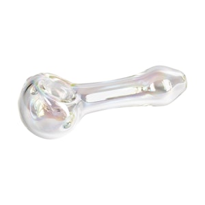 Red Eye Glass - #3151C 4" Clear Iridescent Large Spoon Hand Pipe