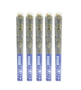 DEBUNK - Blue Widow Indica Crushed Diamond Infused Pre-Rolls - 5x0.5g