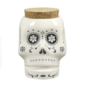  - SKULL STASH JAR - WHITE