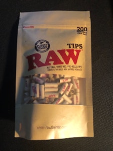 RAW - Raw Pre-Rolled Unbleached Tips/ 200 Per Pack- RAW