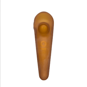 ONGROK - Pipes - 4" Frosted Glass Spoon (Gold)