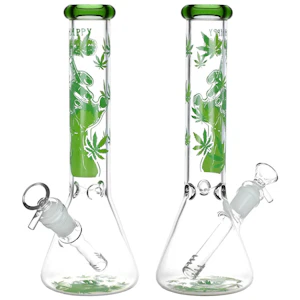 Humble + Fume - 420 Party Beaker Glass Water Pipe - 10" / 14mm F