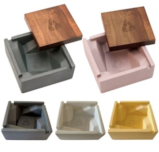 BRNT - BRNT | Briq Concrete Ashtray with Walnut Lid