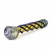 4" Red Eye Glass Colour Icicles Hand Pipe - Blue