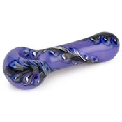 4.5" Red Eye Glass Purple 1/2 Paisley Hand Pipe - Purple + Blue