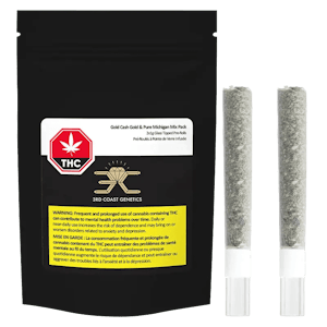 3rd Coast Genectics - Gold Cash Gold & Pure Michigan Glass Tip Mix Pack  2 x 1g Pre-Rolls