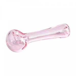 Red Eye Glass - 4.5" SOLID COLOUR SPOON HAND PIPE - PINK