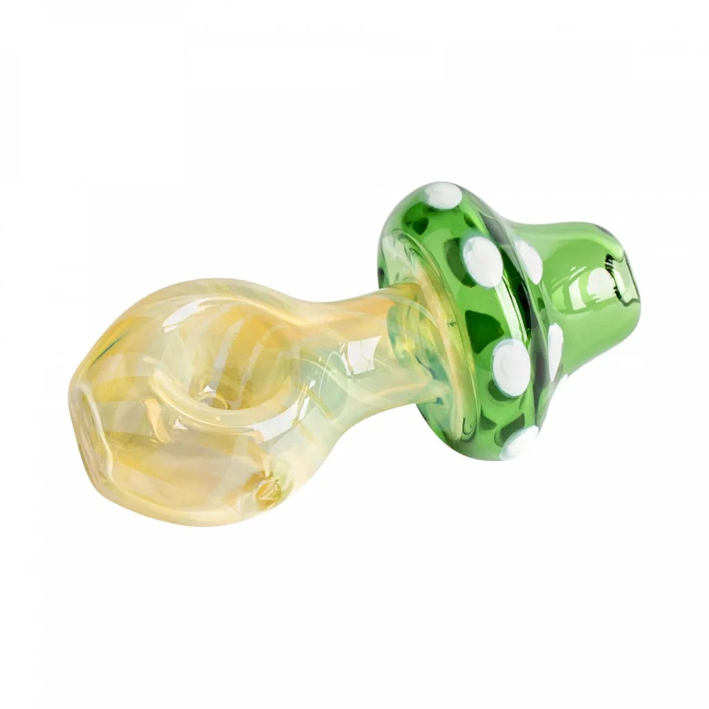 RED EYE TEK GLASS - 3.25" STAND UP MUSHROOM HAND PIPE- GREEN Main Image