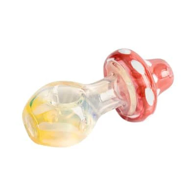 RED EYE TEK GLASS - 3.25" STAND UP MUSHROOM HAND PIPE - RED Main Image