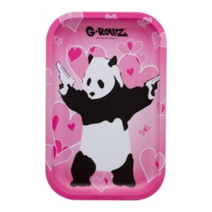 NoName - G-Rollz Bansky's Graffiti 'Panda Gunnin' Metal Rolling Tray - Medium