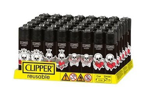 Smoke Arsenal - Clipper Black & White Skull Lighters