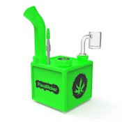 Piece Maker | Kube Silicone Square Dab Rig | Glow Green