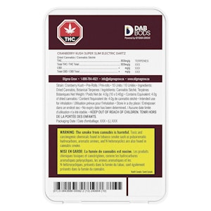 DAB BODS - DAB BODS Cranberry Kush SS Electric Dartz PRs (Hybrid) 10 x .4g