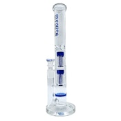 Bong- Medusa 14"/5mm Straight Tube W/ Honeycomb & 2X 6 Arms Perc Blue