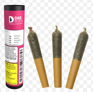 Dab Bods - Hawaiian Plushers 60's+ 3 x 0.5g Dbl Infused Pre-Rolls Dab Bods