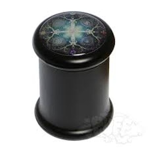 Misc - MISC | Glass Stash Jar - Green & Black Mandala