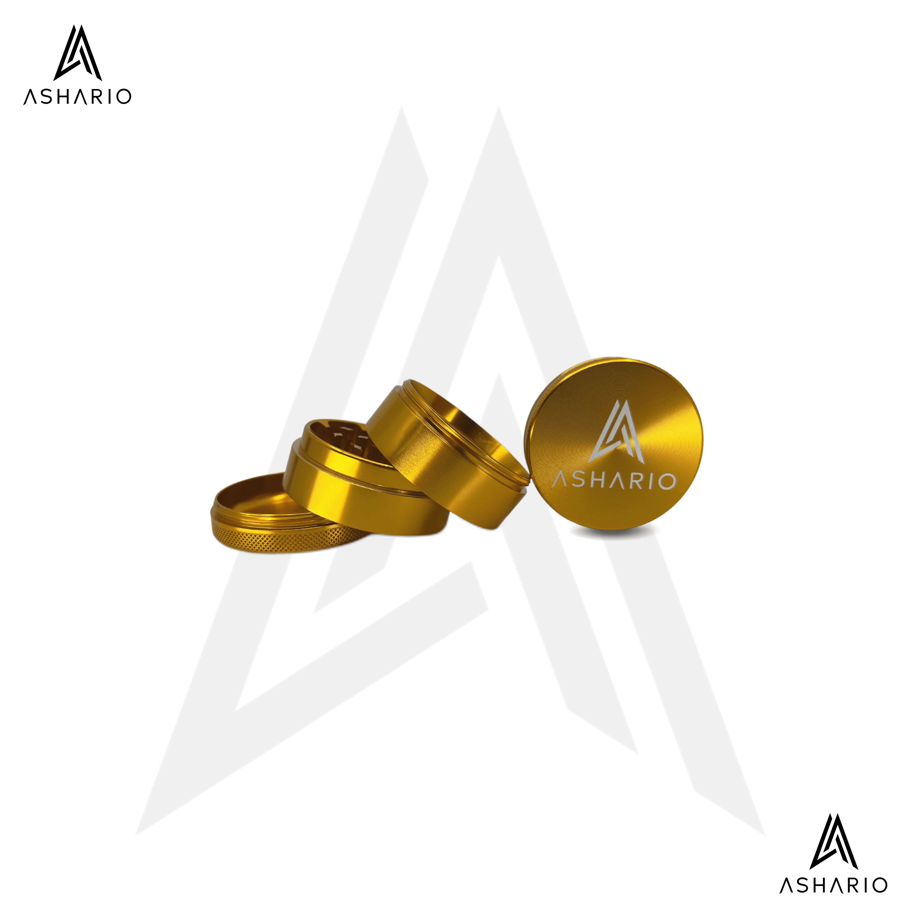 ASHARIO - Ashario Aluminum Grinder Medium 4pc - Gold Main Image