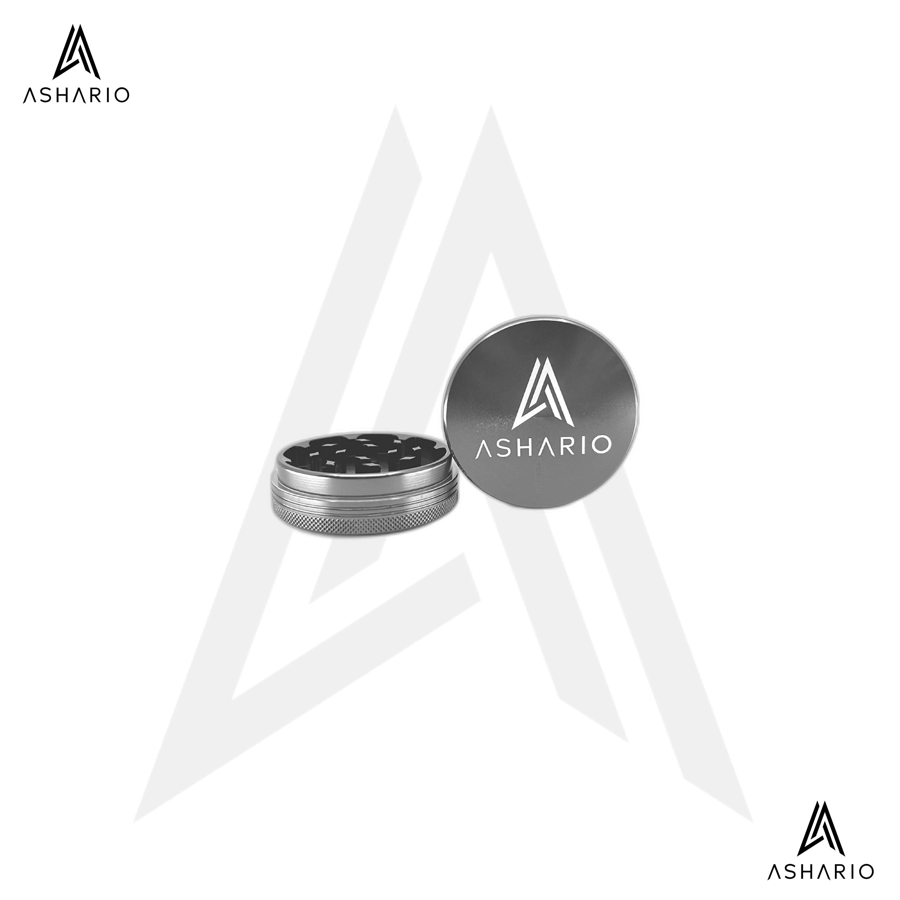 ASHARIO - Aluminum Grinder Large 2pc - Silver Main Image