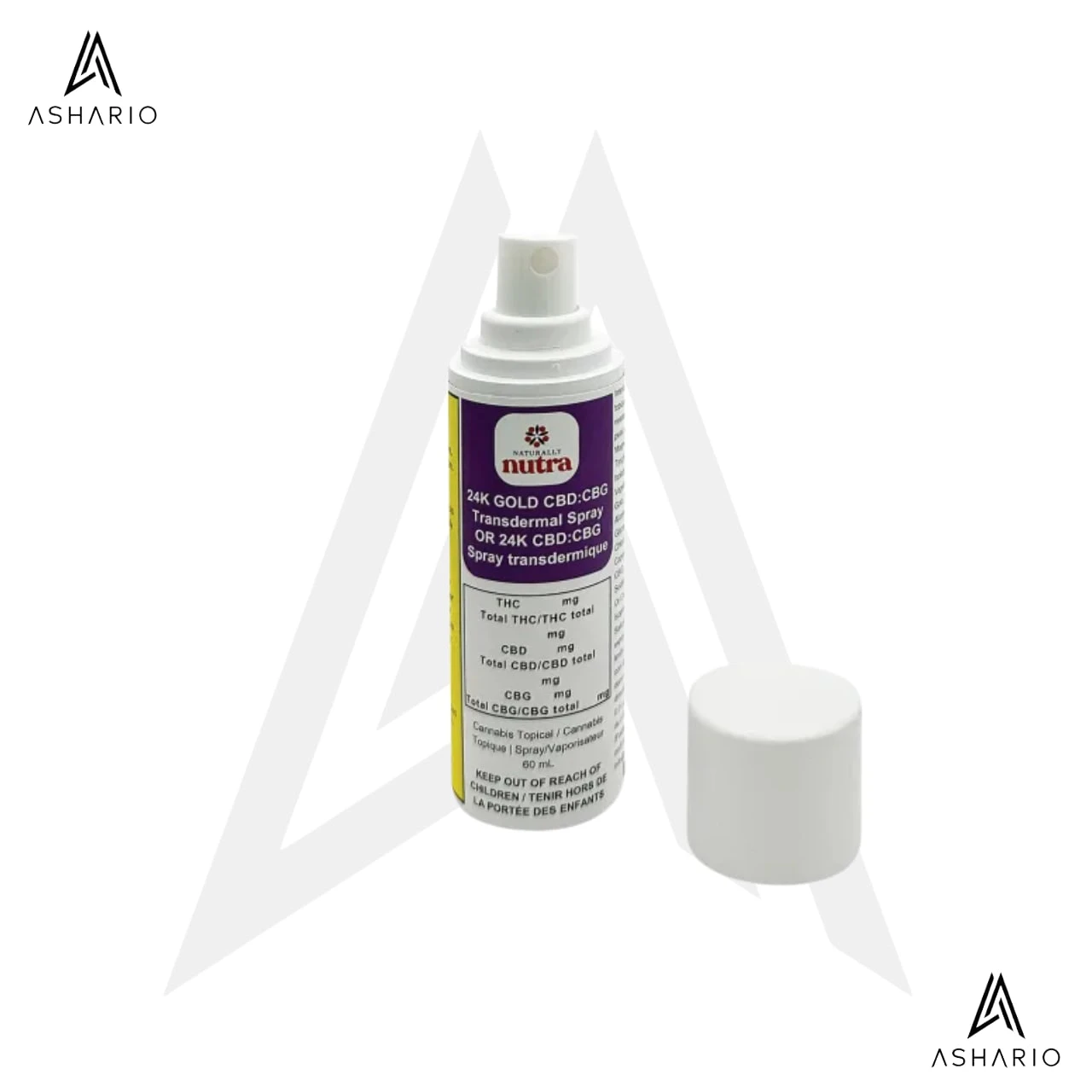 NATURALLY NUTRA - 24K GOLD CBD:CBG Transdermal Spray | 60ml Main Image