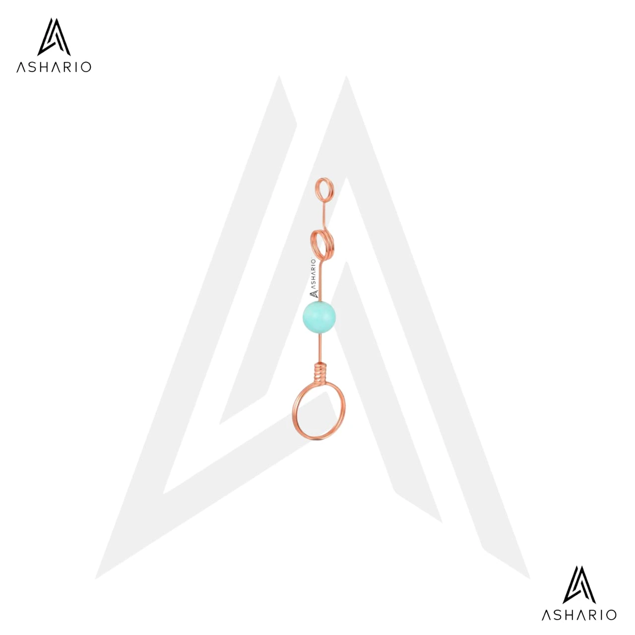ASHARIO - ASHARIO Pre-Roll Ring Holder - Gemstone (Double-Hoop) - Rose Gold Main Image
