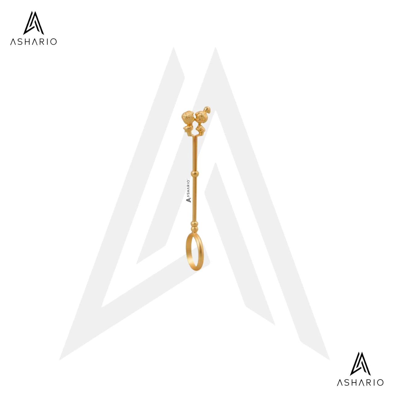 ASHARIO - ASHARIO Pre-Roll Ring Holder - Kisses - Gold Main Image