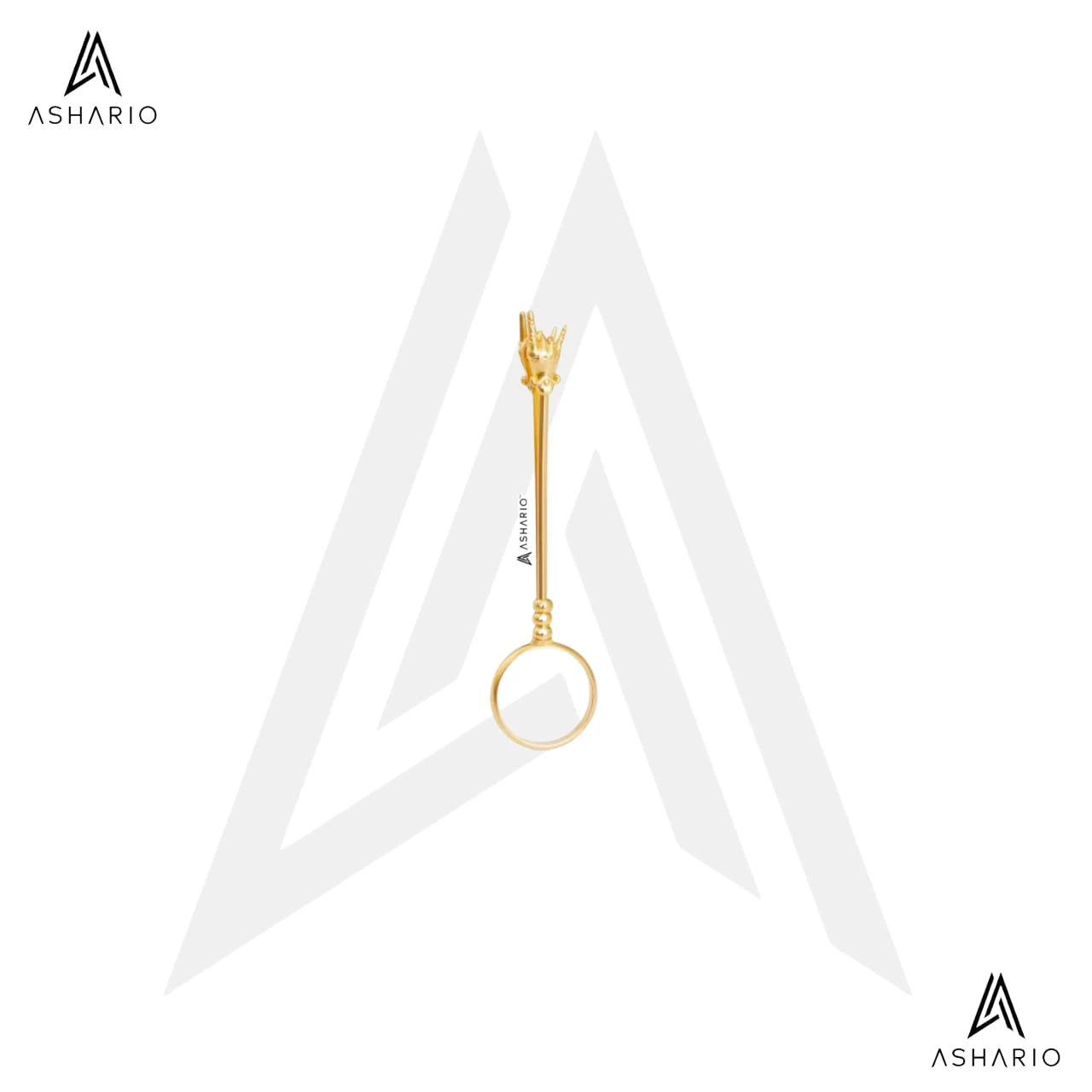 ASHARIO - ASHARIO Pre-Roll Ring Holder - RockStar - Gold Main Image