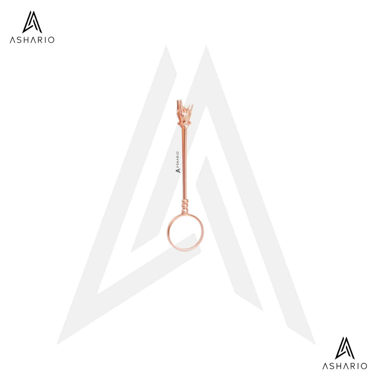 ASHARIO - ASHARIO Pre-Roll Ring Holder - RockStar - Rose Gold Main Image
