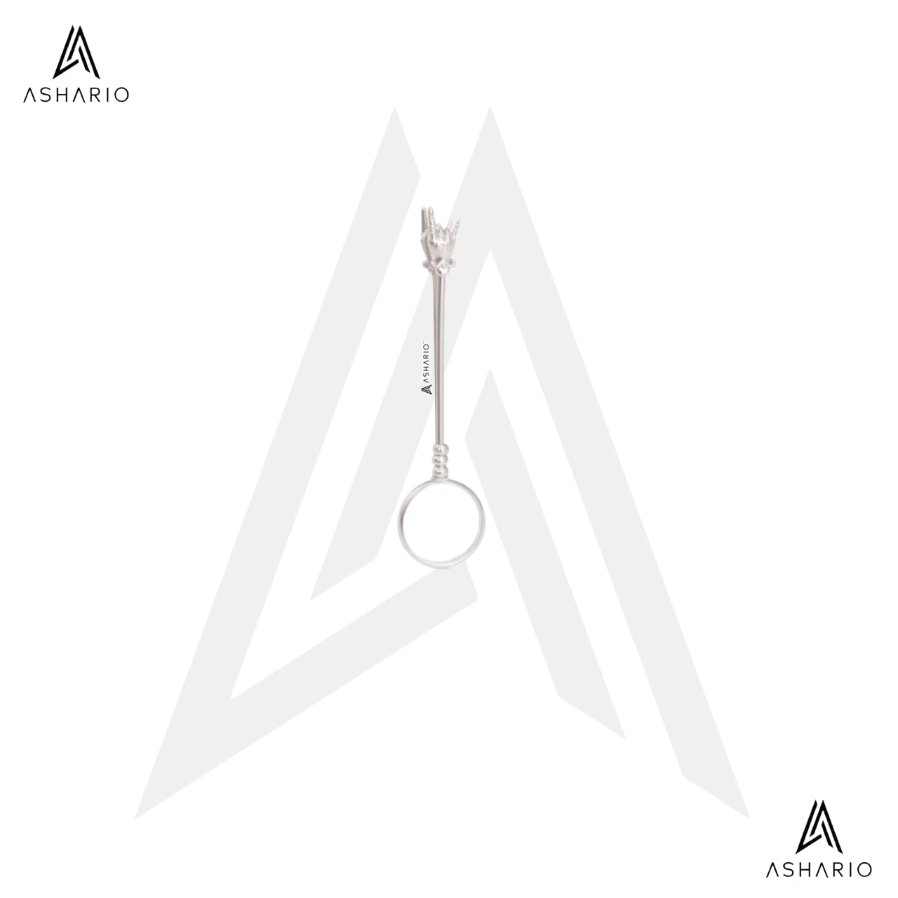 ASHARIO - ASHARIO Pre-Roll Ring Holder - RockStar - Silver Main Image