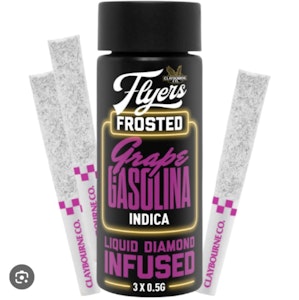 Claybourne - Grape Gasolina 3 x 0.5g Liquid Diamond Infused Pre-Rolls - Claybourne