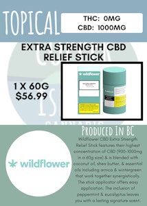 Wildflower - WILDFLOWER - EXTRA STRENGTH CBD RELIEF STICK