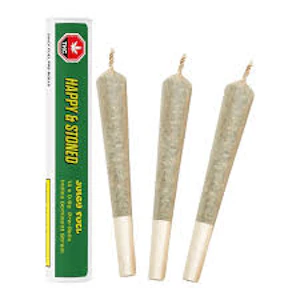 Happy & Stoned - Juicy Fuel 3 x 0.5g Pre-Rolls