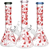 Pulsar Hearts and Kisses Glass Beaker Water Pipe - 9.75"