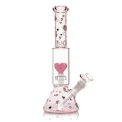 12" DUAL CHAMBER FLOATING HEARTS BEAKER BONG