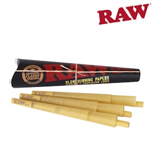 RAW - RAW BLACK CONES 1 1/4- 6 PACK