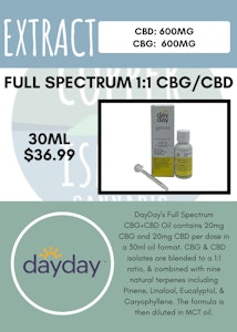 DayDay - DAYDAY - FULL SPECTRUM CBG+CBD 1:1 OIL