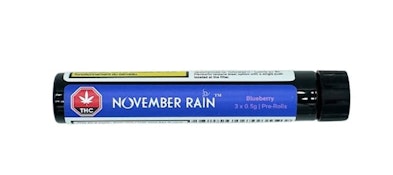 November Rain Blast Blueberry 3 x 0.5g Pre-Rolls