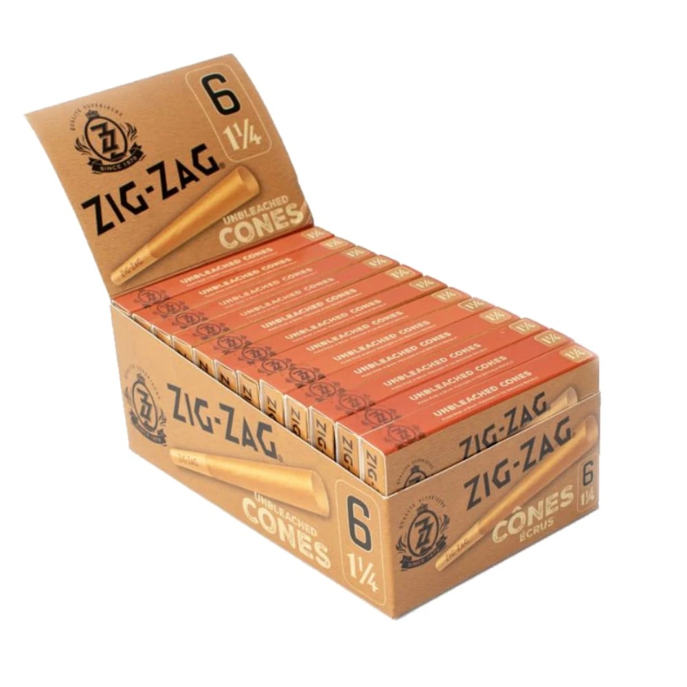 SMOKE ARSENAL - Zig Zag Unbleached 1 1/4 Pre Rolled Cones Main Image