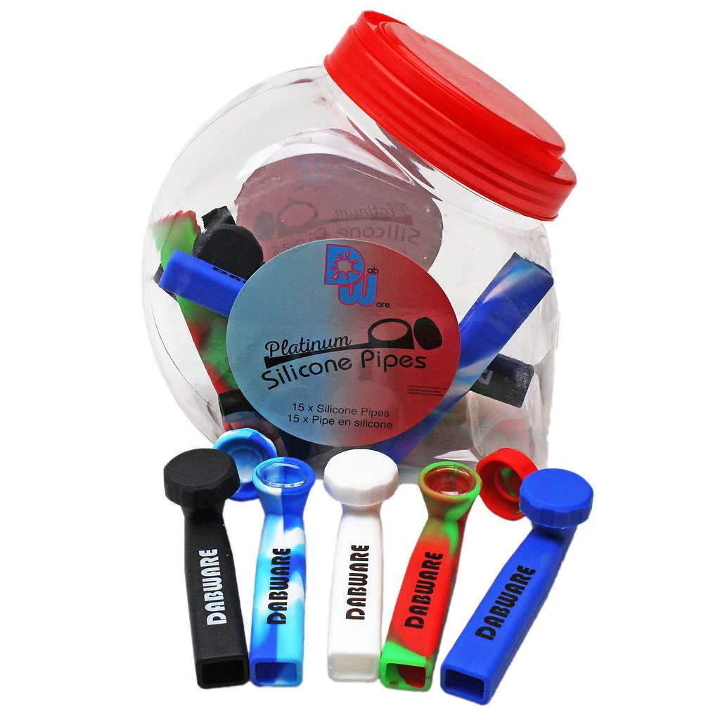 MAQ DISTRIBUTORS - Glass Bowl Silicone Pipe | Dabware Platinum | Assorted Main Image