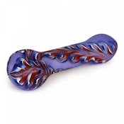 4.5" FROSTED PURPLE 1/2 PAISLEY HAND PIPE PURPLE + RED
