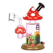Magic Shroom Garden Glow in the Dark Glass Dab Rig - 6.25"/14mm F