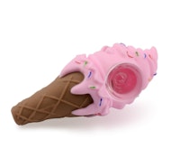 Pink Ice Cream Cone Silicone Hand Pipe