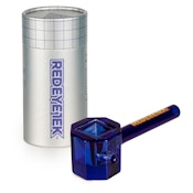 Red Eye Glass | 4.5" Infinity Octagon Hand Pipe | Sapphire Blue