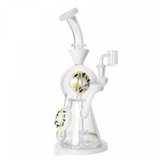 Red Eye Glass 12" Donut Concentrate Recycler - White