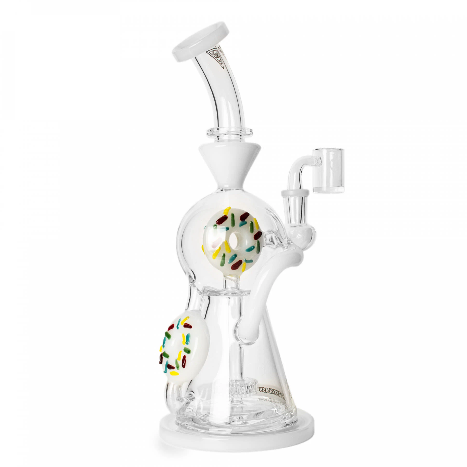 RED EYE TEK GLASS - Red Eye Glass 12" Donut Concentrate Recycler - White Main Image