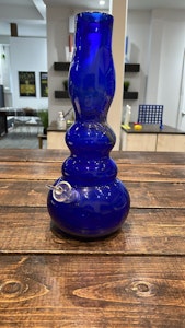 Nice Glass - 12" Blue Bong with Unique Neck