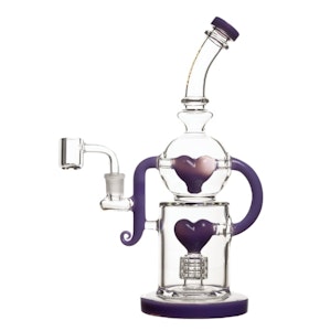 Smoke Arsenal  - 10" 5mm Arsenal Dual Heart Dab Rig - Purple
