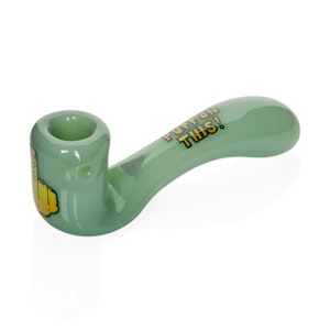 RED EYE GLASS - 5.5" Puff On This Sherlock Hand Pipe | Mint Green